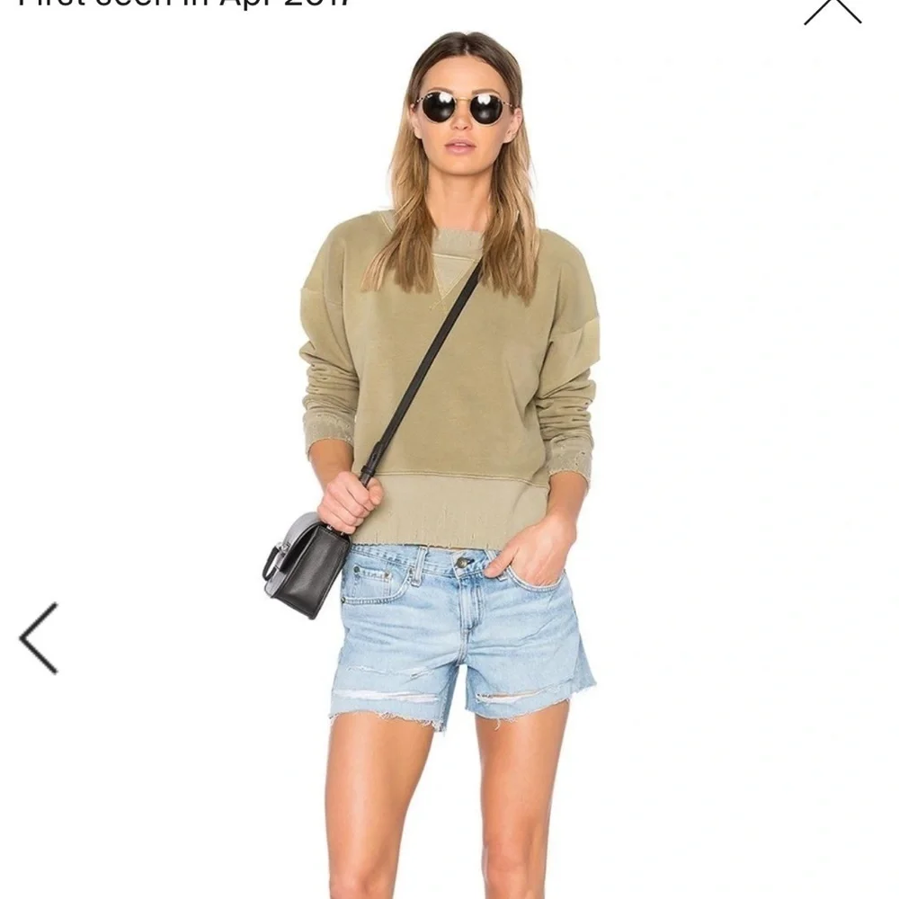 NWOT Rag & Bone Distressed Boyfriend Denim Shorts Light Wash Size 26 Made in USA